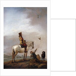 Gentleman on a Horse Watching a Falconer by Philips Wouwermans or Wouwerman