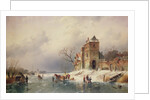 Frozen Winter Scene, 19th century by Charles-Henri-Joseph Leickert