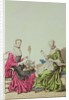 Ladies spinning and sewing, c.1765 by Anonymous