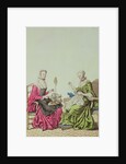 Ladies spinning and sewing, c.1765 by Anonymous