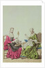 Ladies spinning and sewing, c.1765 by Anonymous