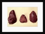 Flint axe heads by Paleolithic Paleolithic