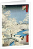 Drum Bridge and Setting Sun Hill at Meguro, 1857 by Ando or Utagawa Hiroshige