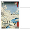 Drum Bridge and Setting Sun Hill at Meguro, 1857 by Ando or Utagawa Hiroshige