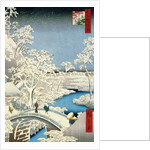 Drum Bridge and Setting Sun Hill at Meguro, 1857 by Ando or Utagawa Hiroshige