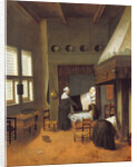 Bedroom Interior with Mother and New-Born Child by Jacobus Vrel