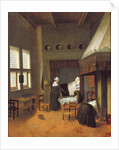 Bedroom Interior with Mother and New-Born Child by Jacobus Vrel