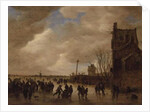 A Winter Skating Scene by Jan Josephsz van Goyen