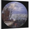 A Winter Skating Scene by Adriaen Pietersz. van de Venne