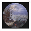 A Winter Skating Scene by Adriaen Pietersz. van de Venne