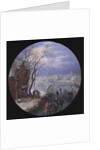 A Winter Skating Scene by Adriaen Pietersz. van de Venne