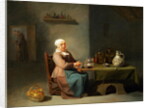 A Woman in a kitchen by Willem van the Elder Herp