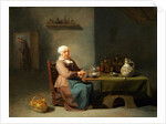 A Woman in a kitchen by Willem van the Elder Herp