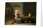 A Woman in a kitchen by Willem van the Elder Herp