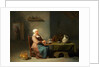 A Woman in a kitchen by Willem van the Elder Herp