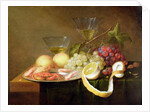 A still life with glasses by Joris van Son