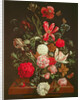 A Still Life of flowers in a glass vase, 17th century by Jacob Rootius