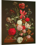 A Still Life of flowers in a glass vase, 17th century by Jacob Rootius