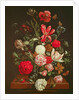 A Still Life of flowers in a glass vase, 17th century by Jacob Rootius
