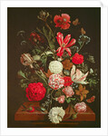 A Still Life of flowers in a glass vase, 17th century by Jacob Rootius