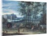 The park of the Viceregal palace, Brussels, with elegant company by a fountain, c.1600 by Denys van Alsloot