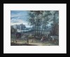The park of the Viceregal palace, Brussels, with elegant company by a fountain, c.1600 by Denys van Alsloot