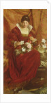 A Lady arranging flowers by Hubert von Herkomer