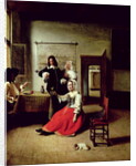Woman drinking with soldiers, 1658 by Pieter de Hooch