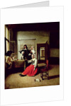 Woman drinking with soldiers, 1658 by Pieter de Hooch