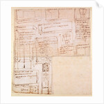 Sketch of Marble Blocks for Statues with Notes by Michelangelo Buonarroti