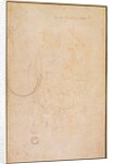 Sketch of a figure with artist's signature by Michelangelo Buonarroti