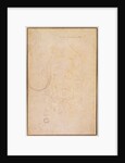 Sketch of a figure with artist's signature by Michelangelo Buonarroti