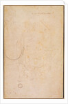 Sketch of a figure with artist's signature by Michelangelo Buonarroti