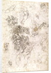 Study of figures for 'The Last Judgement' with artist's signature, 1536-41 by Michelangelo Buonarroti