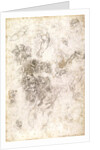 Study of figures for 'The Last Judgement' with artist's signature, 1536-41 by Michelangelo Buonarroti