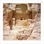 The rock-cut tomb of Artaxerxes I, c.466-464 BC, with a Sasanian relief below depicting Shapur I's victory over the Romans by Achaemenid