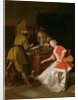 Tric-trac Players with a Lady and Her Dog by Jacob Ochtervelt