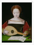 Mary Magdalene Playing a Lute by Master of the Female Half Lengths