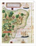 Brazil from the 'Miller Atlas' by Pedro Reinel, c.1519 by Portuguese School