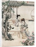 Chinese ladies in a garden by Qing Dynasty Chinese School