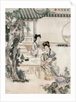 Chinese ladies in a garden by Qing Dynasty Chinese School