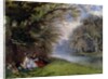Young ladies by a river by John Edmund Buckley
