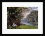 Young ladies by a river by John Edmund Buckley