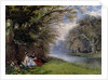 Young ladies by a river by John Edmund Buckley