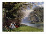 Young ladies by a river by John Edmund Buckley