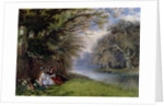 Young ladies by a river by John Edmund Buckley