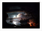 Teignmouth by moonlight by Thomas Luny