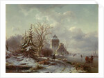 Winter Scene, 19th century by Andreas Schelfhout