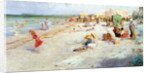 A Busy Beach in Summer by Alois Hans Schram