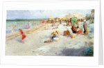 A Busy Beach in Summer by Alois Hans Schram